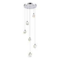 SL6114.103.06 Светильник подвесной ST-Luce Хром/Прозрачный LED 6*3W 3000K КАСКАТО 500_191_2946747